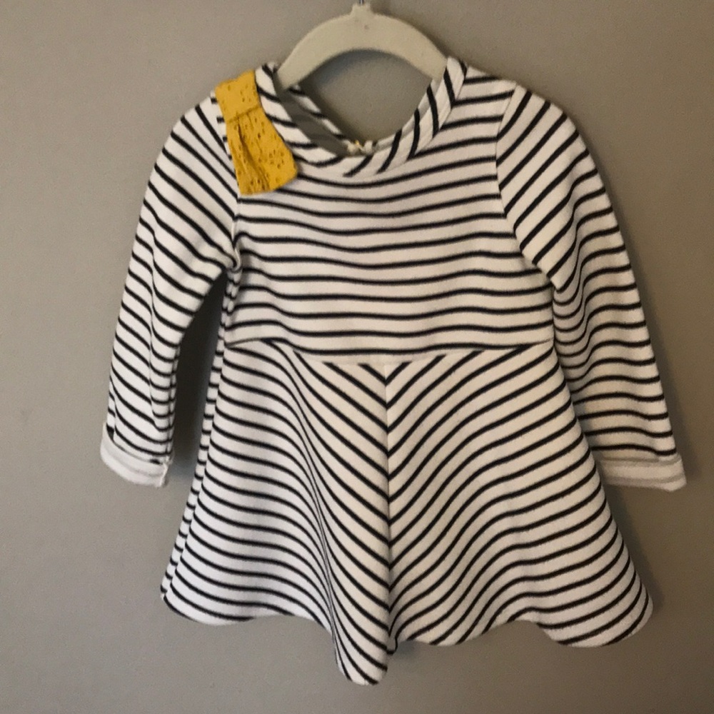 Navy blue and white striped dress